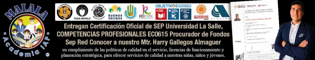 Entregan Certificación Oficial de SEP Universidad La Salle, Competencias Profesionales EC0615 Procurador de Fondos Sep Red Conocer a nuestro Mtr. Harry Gallegos Almaguer, en cumplimiento de las políticas de calidad en el servicio, licencias de funcionamiento y planeación estratégica, para ofrecer servicios de calidad a nuestras niñas, niños y jóvenes.